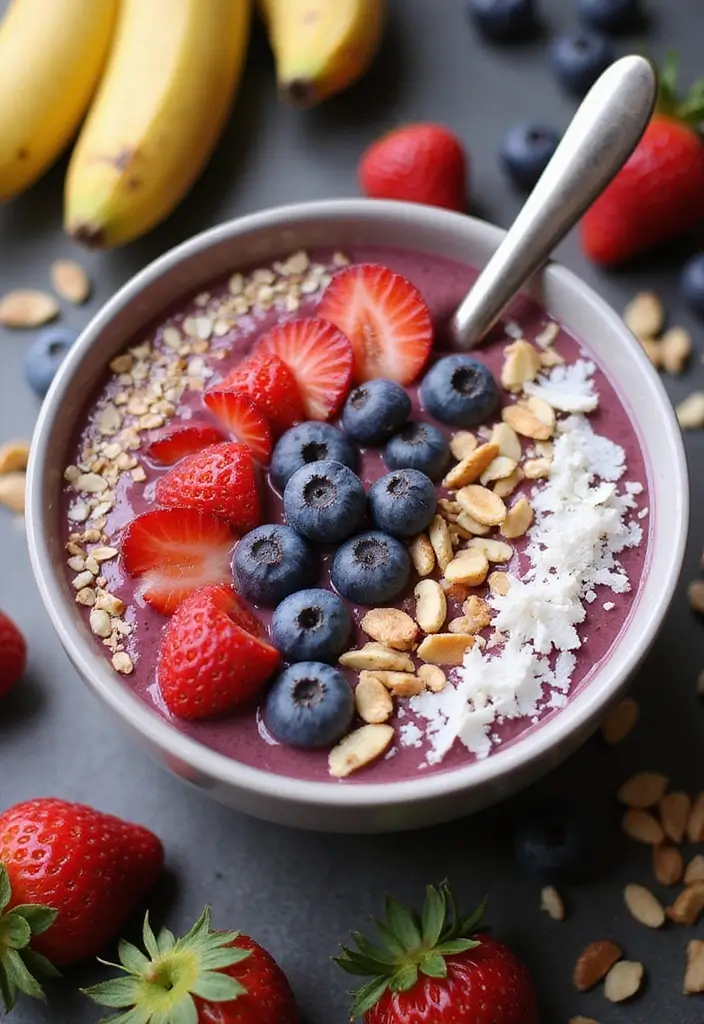 26 Gluten-Free Valentine’s Desserts for Loved Ones - 23. Berry Banana Smoothie Bowl
