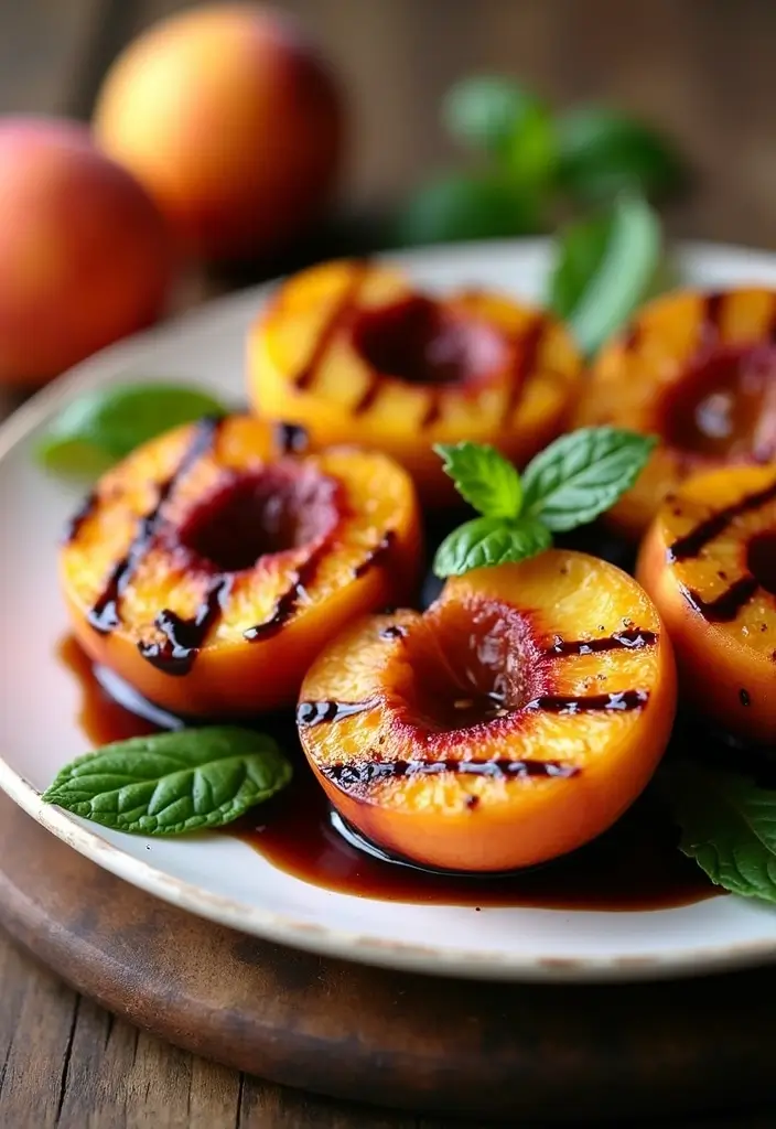 26 Gluten-Free Valentine’s Desserts for Loved Ones - 26. Grilled Peaches with Balsamic Glaze
