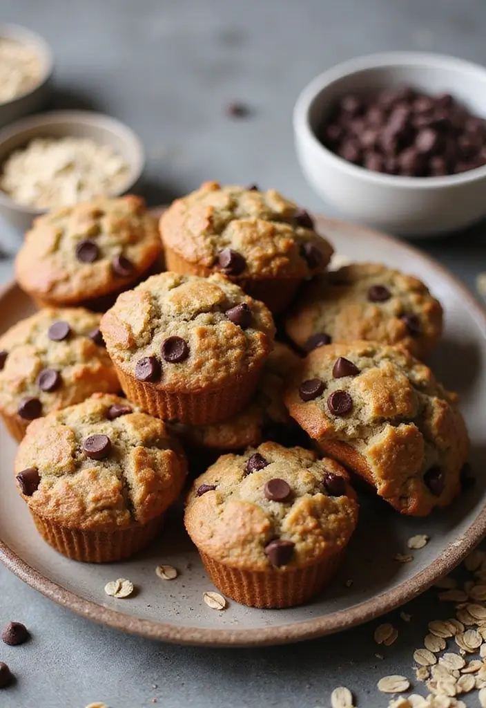 26 Moist Gluten-Free Muffins for Breakfast Bliss - 18. Chocolate Chip Muffins with Oatmeal