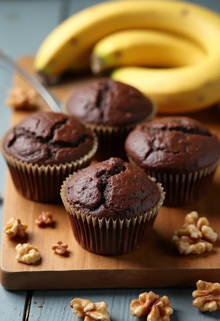 26 Moist Gluten-Free Muffins for Breakfast Bliss - 2. Chocolate Banana Nut Muffins