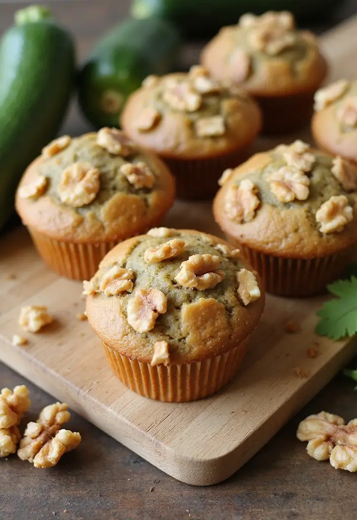 26 Moist Gluten-Free Muffins for Breakfast Bliss - 8. Zucchini Muffins with Walnuts