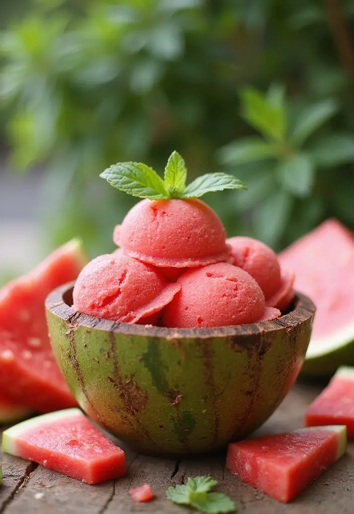 26 No-Bake Gluten-Free Desserts for Hot Days - 10. Watermelon Sorbet