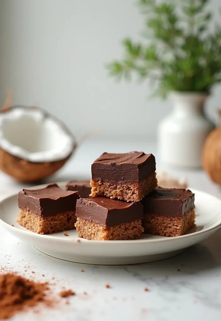 26 No-Bake Gluten-Free Desserts for Hot Days - 16. No-Bake Chocolate Coconut Bars