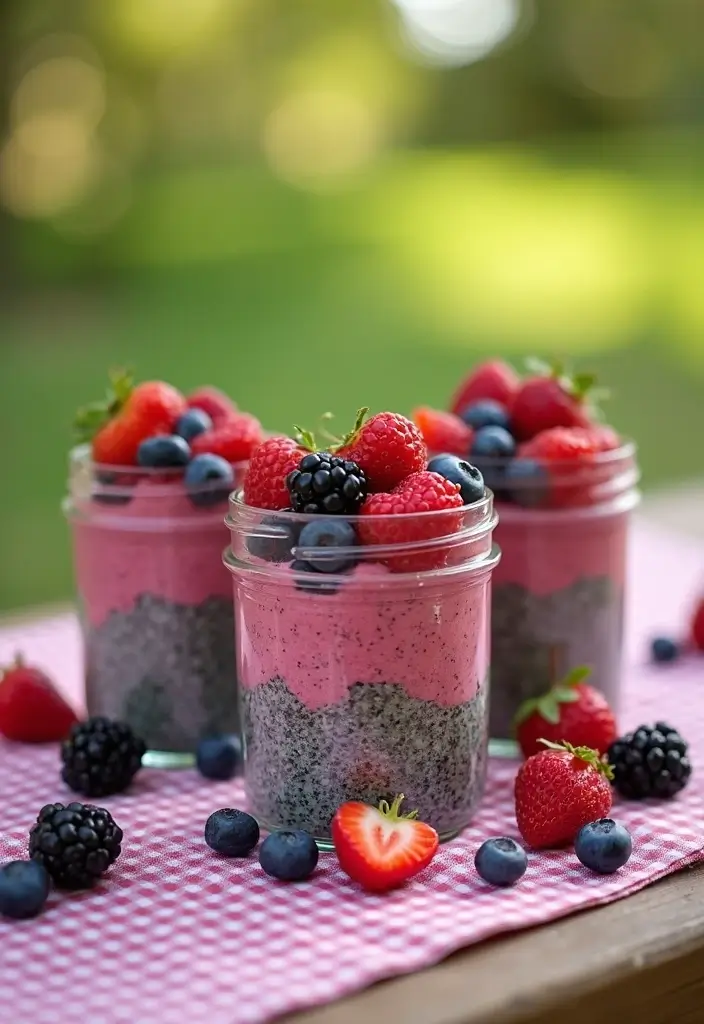 26 No-Bake Gluten-Free Desserts for Hot Days - 17. Mixed Berry Chia Seed Pudding