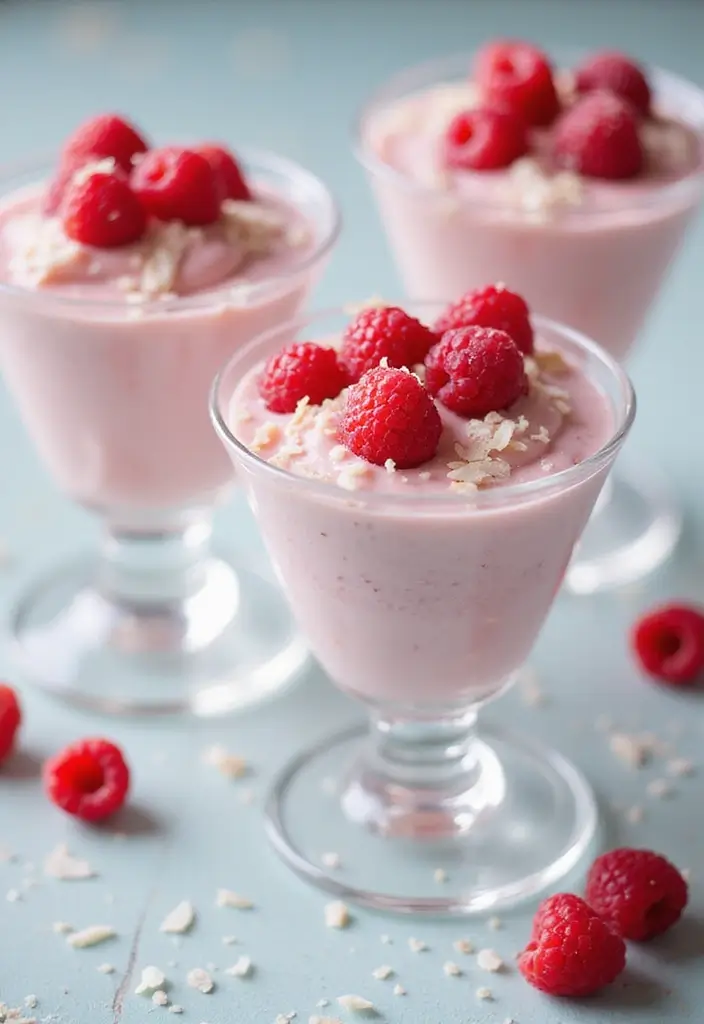 26 No-Bake Gluten-Free Desserts for Hot Days - 23. Creamy Raspberry Coconut Pudding