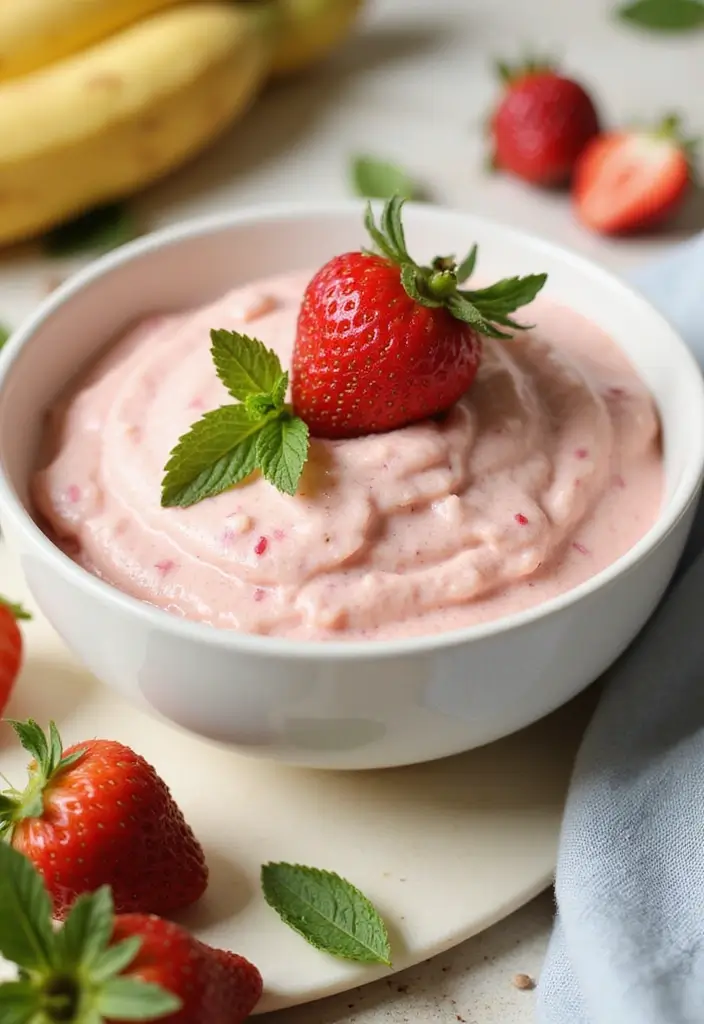 26 No-Bake Gluten-Free Desserts for Hot Days - 6. Strawberry Banana Nice Cream