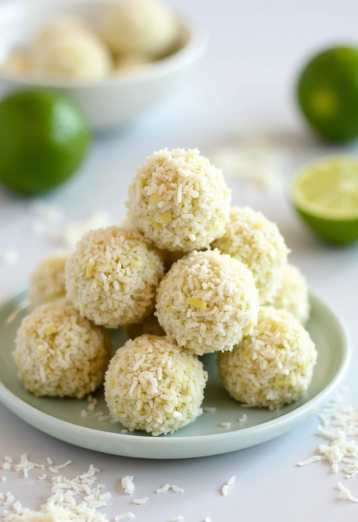 26 No-Bake Gluten-Free Desserts for Hot Days - 7. Coconut Lime Energy Bites