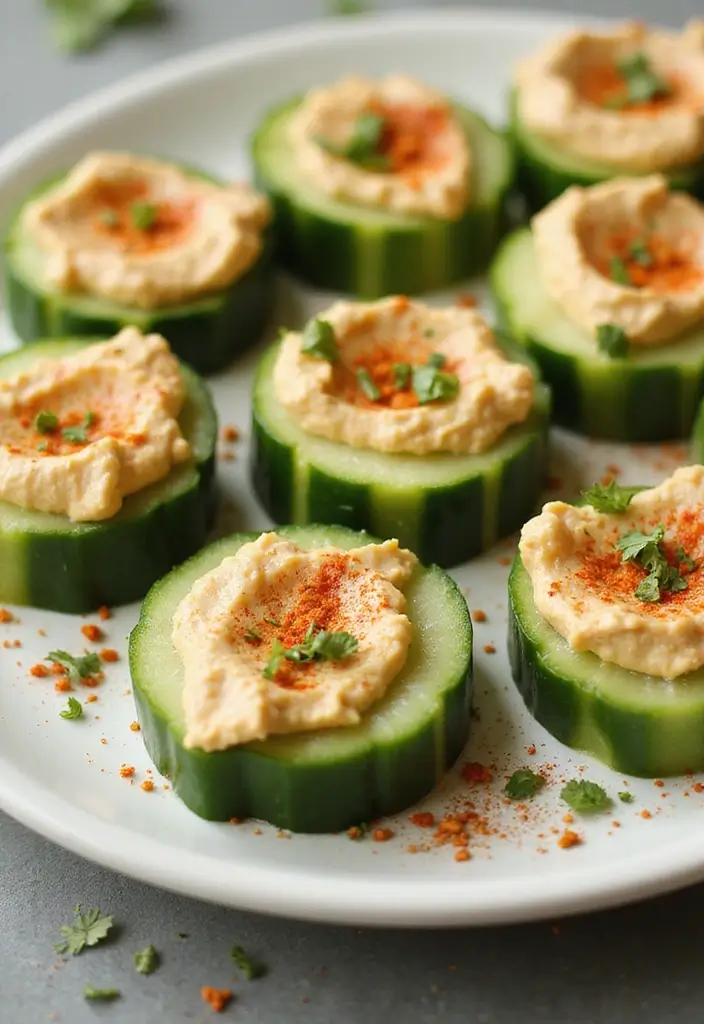 27 5-Ingredient Gluten-Free Recipes Anyone Can Make - 18. Cucumber and Hummus Bites