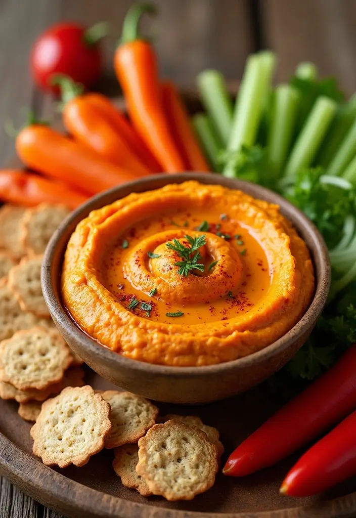27 Gluten-Free Appetizers for Parties and Gatherings - 1. Roasted Red Pepper Hummus