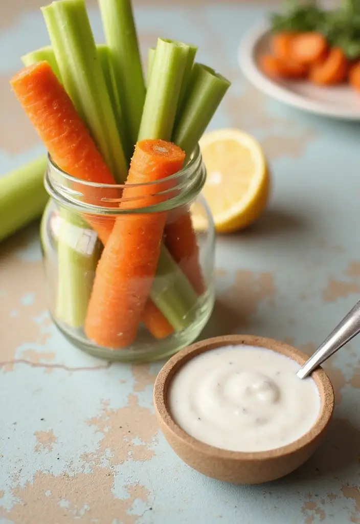 27 Gluten-Free Appetizers for Parties and Gatherings - 12. Carrot and Celery Sticks with Vegan Ranch