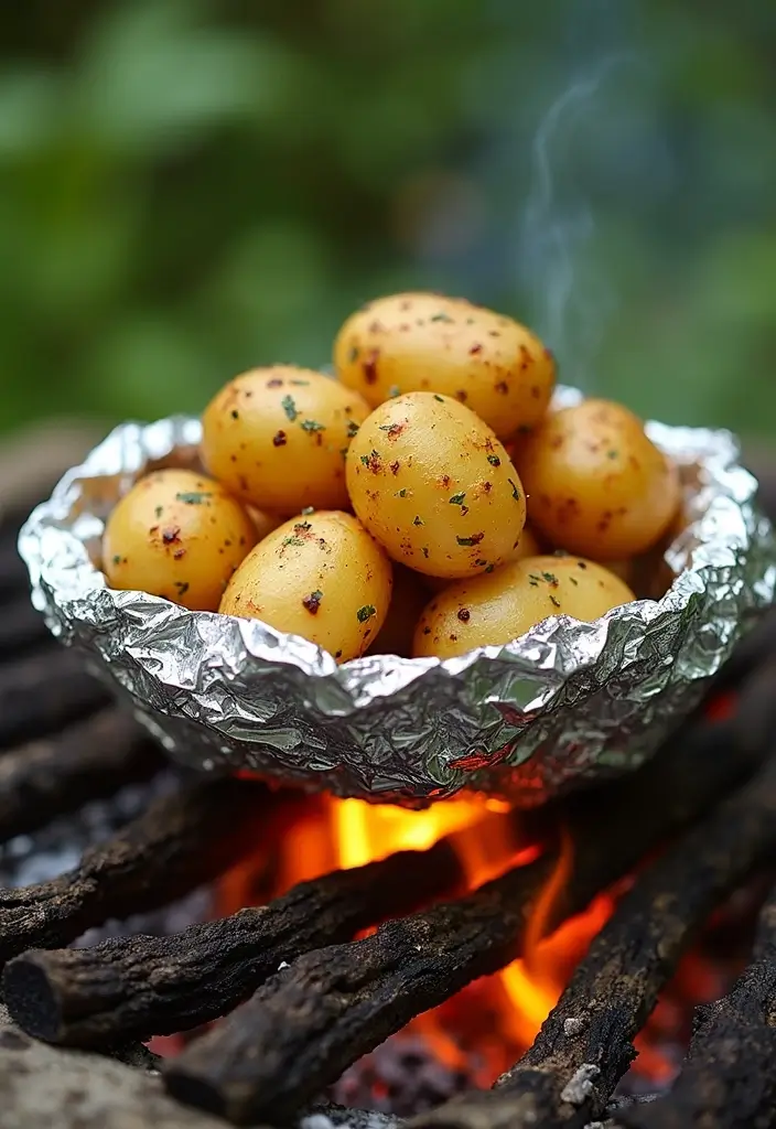 27 Gluten-Free Camping Food Ideas - 14. Roasted Garlic and Herb Potatoes