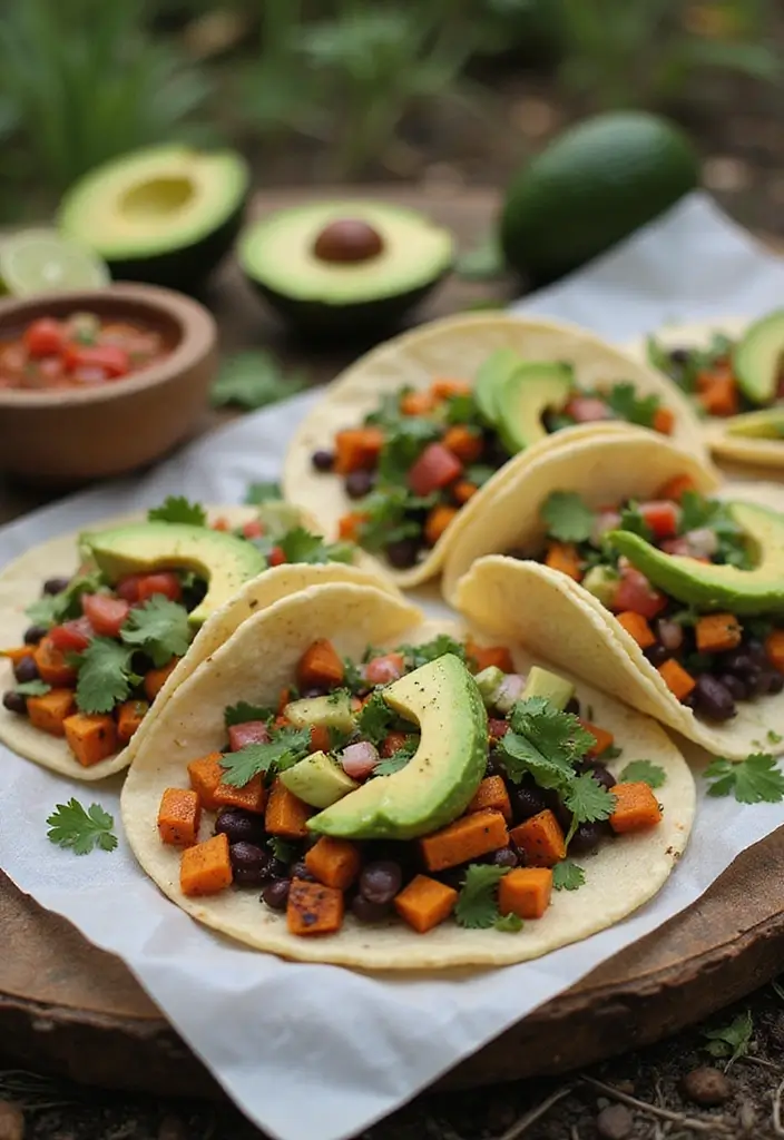 27 Gluten-Free Camping Food Ideas - 3. Sweet Potato and Black Bean Tacos