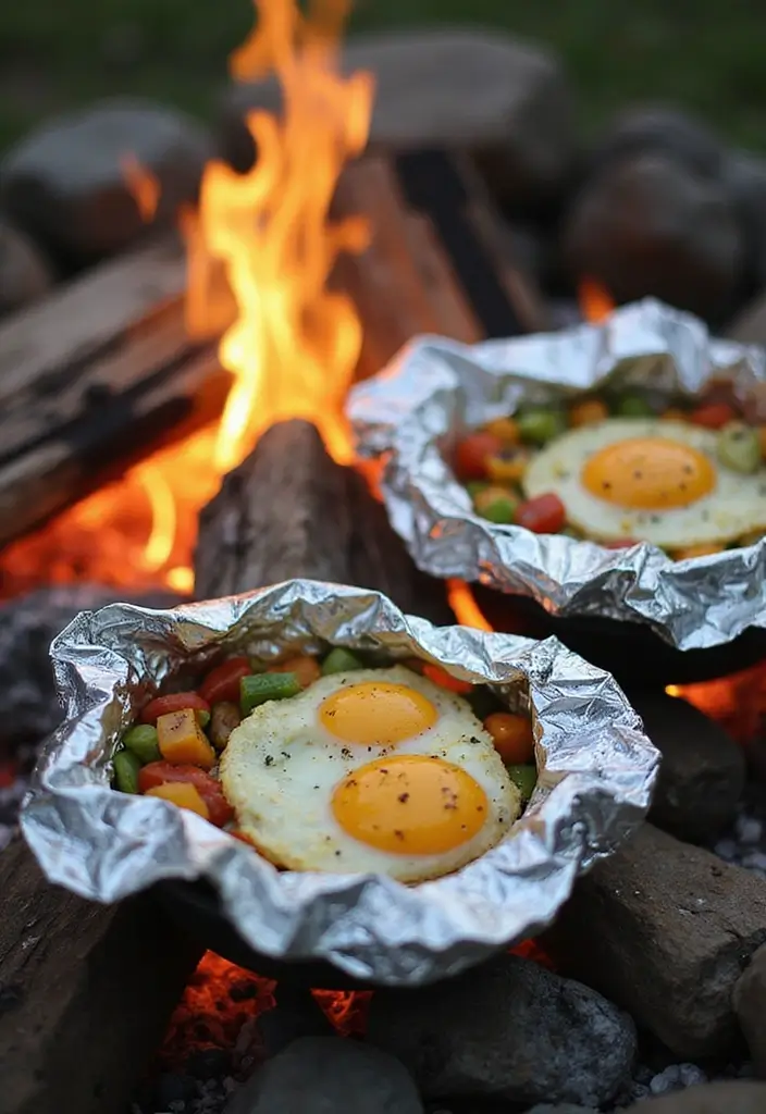 27 Gluten-Free Camping Food Ideas - 4. Egg and Veggie Foil Packets