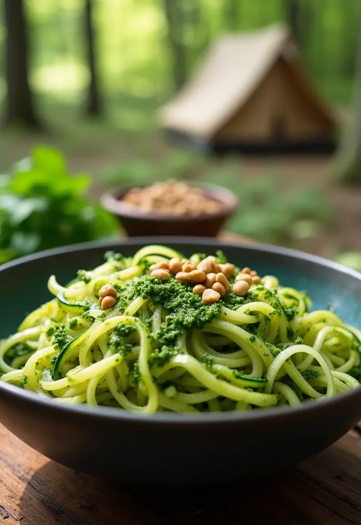 27 Gluten-Free Camping Food Ideas - 6. Zucchini Noodles with Pesto