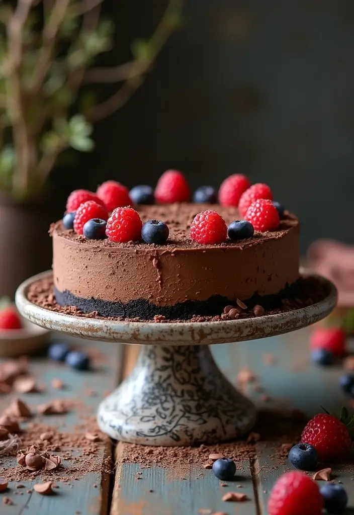 27 Gluten-Free Chocolate Desserts for Sweet Tooths - 20. Vegan Chocolate Cheesecake