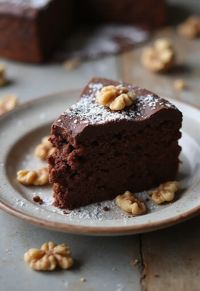 27 Gluten-Free Chocolate Desserts for Sweet Tooths - 22. Chocolate Walnut Cake