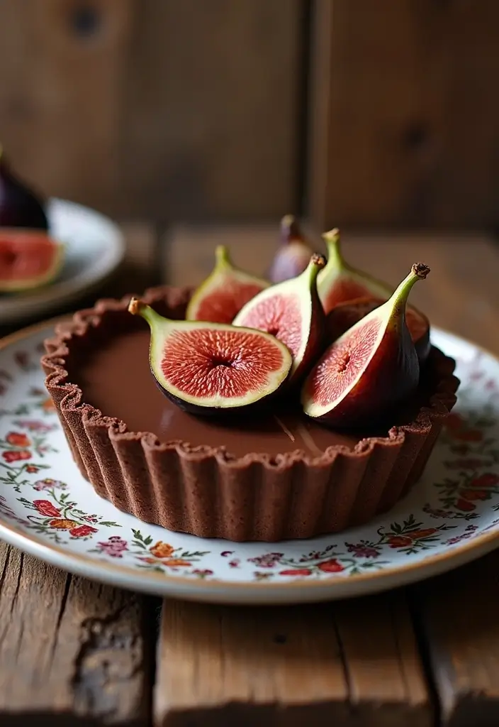 27 Gluten-Free Chocolate Desserts for Sweet Tooths - 25. Chocolate Fig Tart