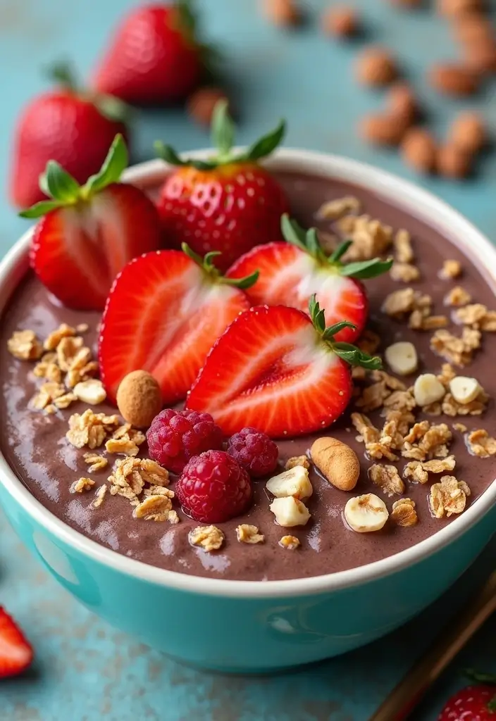 27 Gluten-Free Chocolate Desserts for Sweet Tooths - 27. Chocolate Strawberry Smoothie Bowl