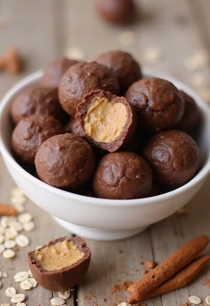 27 Gluten-Free Chocolate Desserts for Sweet Tooths - 7. Chocolate Peanut Butter Energy Bites