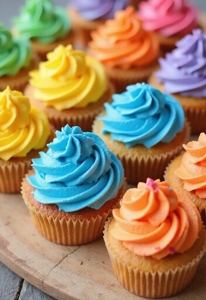 27 Gluten-Free Cupcake Decorating Ideas - 1. Rainbow Swirls