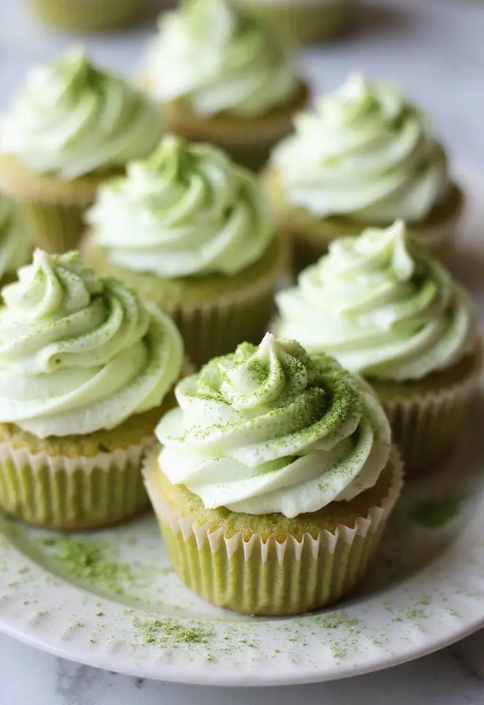 27 Gluten-Free Cupcake Decorating Ideas - 20. Matcha Green Tea Cupcakes