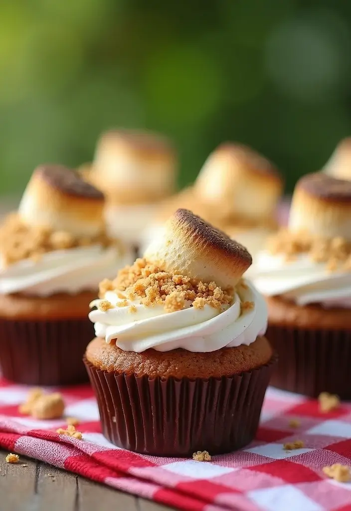 27 Gluten-Free Cupcake Decorating Ideas - 21. S’mores Cupcakes