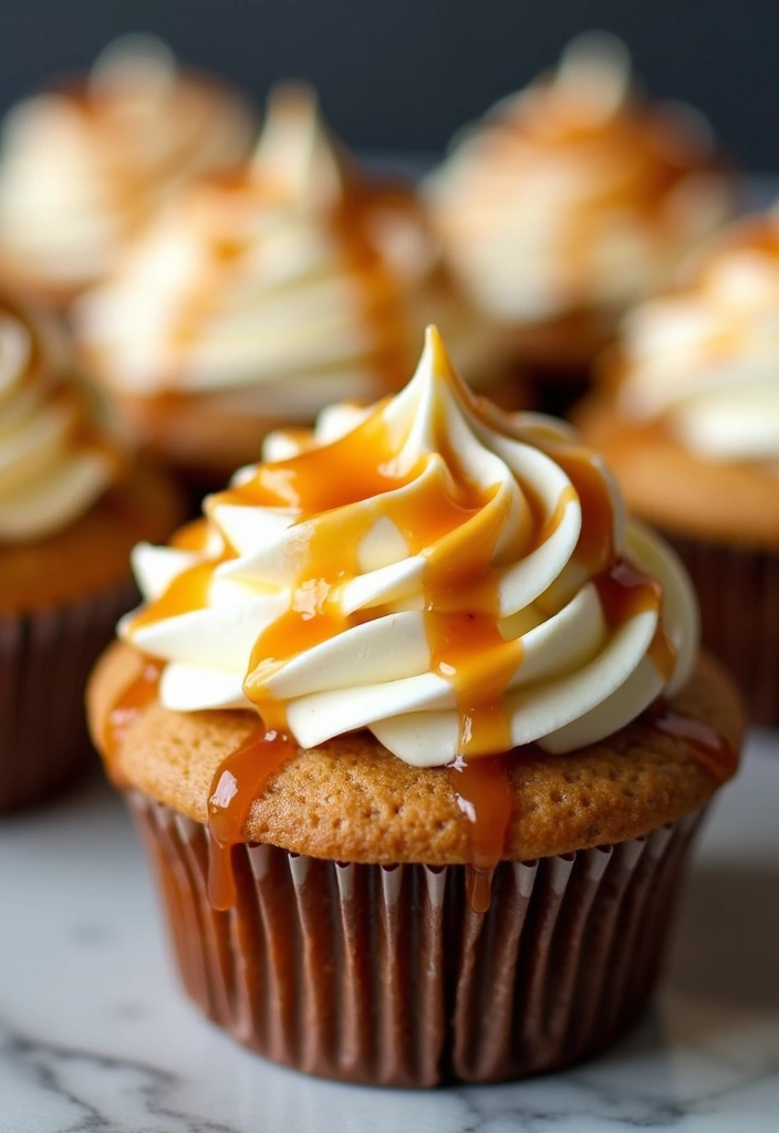27 Gluten-Free Cupcake Decorating Ideas - 27. Caramel Drizzle Cupcakes