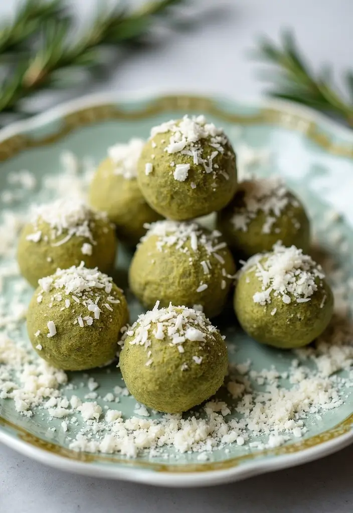 27 Gluten-Free Festive Baking Ideas - 16. Matcha Coconut Truffles