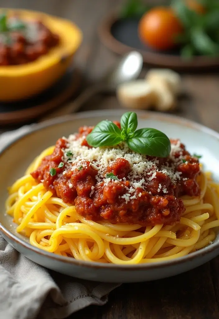 27 Gluten-Free Keto Recipes for a Healthy Lifestyle - 12. Spaghetti Squash with Bolognese Sauce
