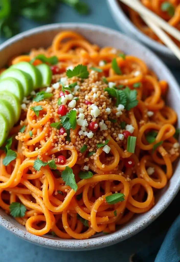 27 Gluten-Free Meal Prep Ideas for the Week - 20. Thai Peanut Sweet Potato Noodles