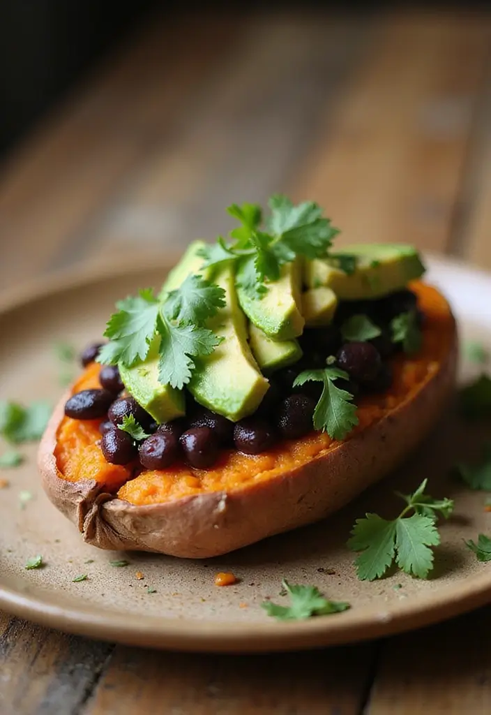27 Gluten-Free Meal Prep Ideas for the Week - 24. Baked Sweet Potato with Black Beans
