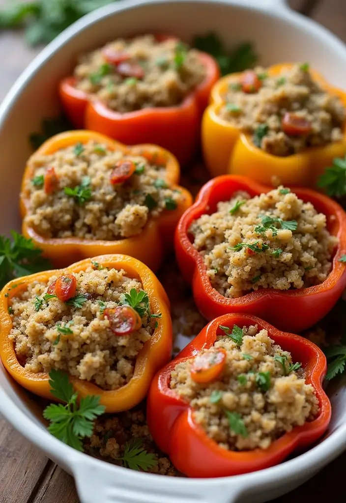 27 Gluten-Free Meal Prep Ideas for the Week - 6. Turkey and Quinoa Stuffed Peppers