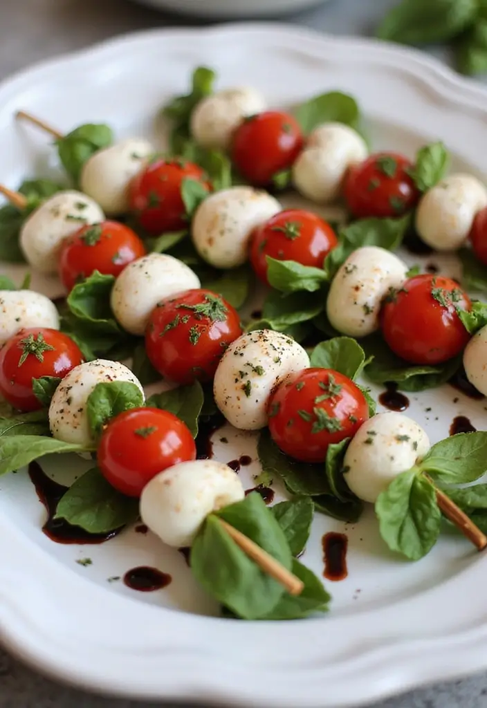 27 Gluten-Free Party Snacks Everyone Will Love - 23. Vegan Caprese Skewers