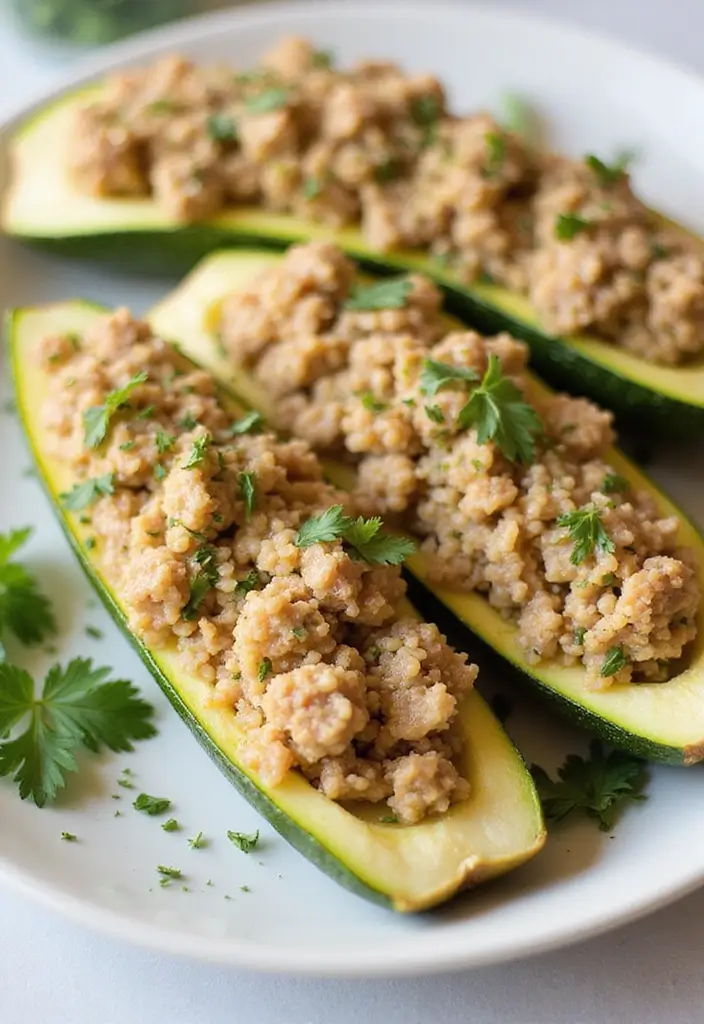 27 Gluten-Free Power Bowls for Balanced Meals - 13. Turkey & Quinoa Stuffed Zucchini