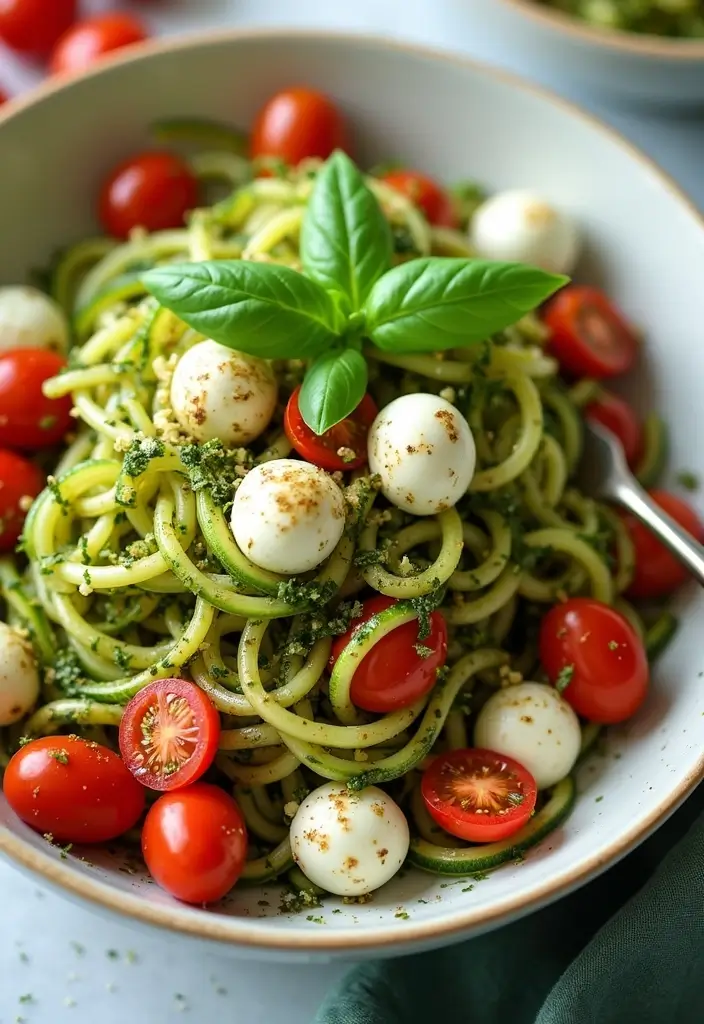 27 Gluten-Free Power Bowls for Balanced Meals - 7. Pesto Zucchini Noodle Bowl