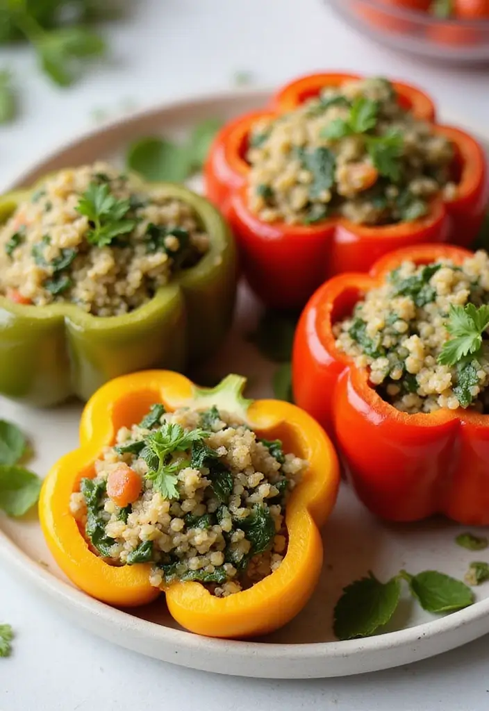 27 Gluten-Free Power Bowls for Balanced Meals - 8. Spinach & Feta Stuffed Bell Peppers