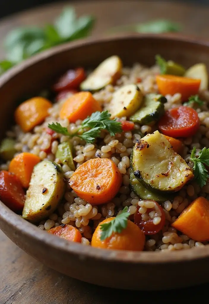 27 Gluten-Free Salads That Actually Fill You Up - 18. Barley and Roasted Vegetable Salad