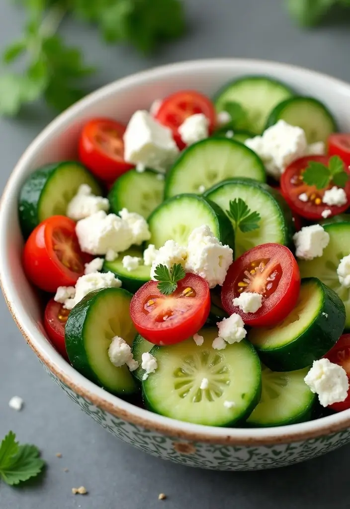 27 Gluten-Free Salads That Actually Fill You Up - 25. Cucumber and Feta Salad