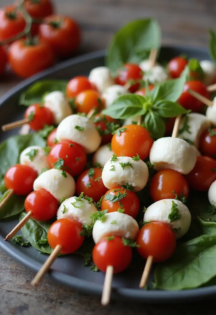 27 Gluten-Free Snacks for Movie Nights - 12. Caprese Skewers