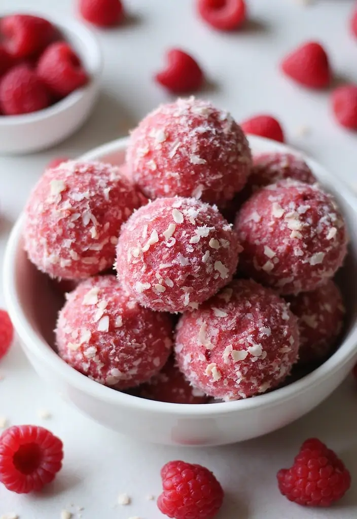 27 Gluten-Free Snacks for Movie Nights - 16. Raspberry Coconut Energy Balls