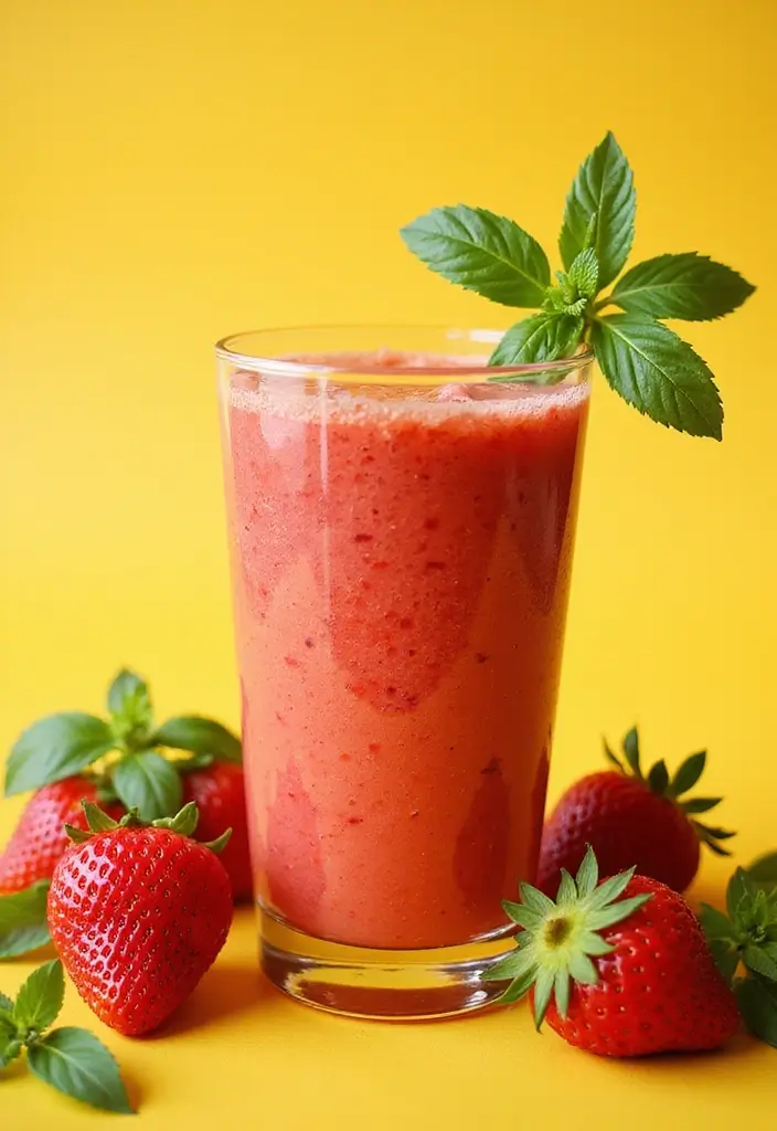 27 Gluten-Free Superfood Smoothie Recipes - 10. Strawberry Basil Smoothie