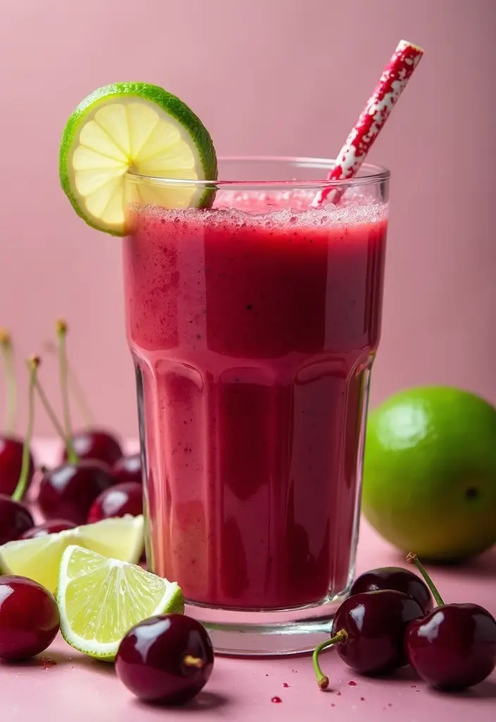 27 Gluten-Free Superfood Smoothie Recipes - 15. Cherry Lime Smoothie