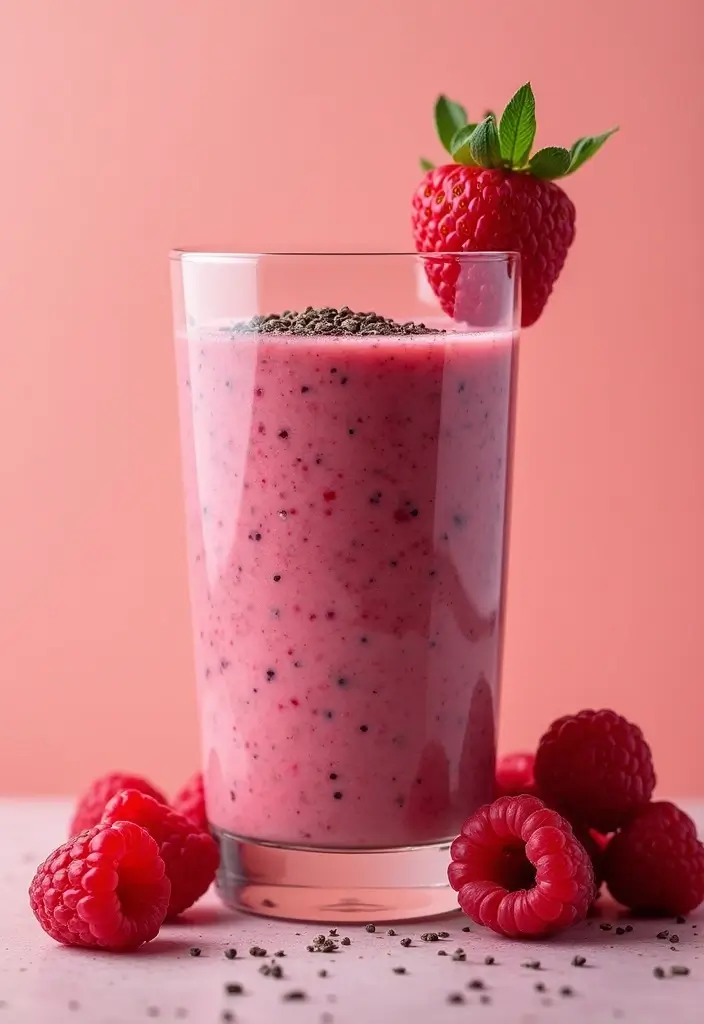 27 Gluten-Free Superfood Smoothie Recipes - 24. Raspberry Chia Smoothie
