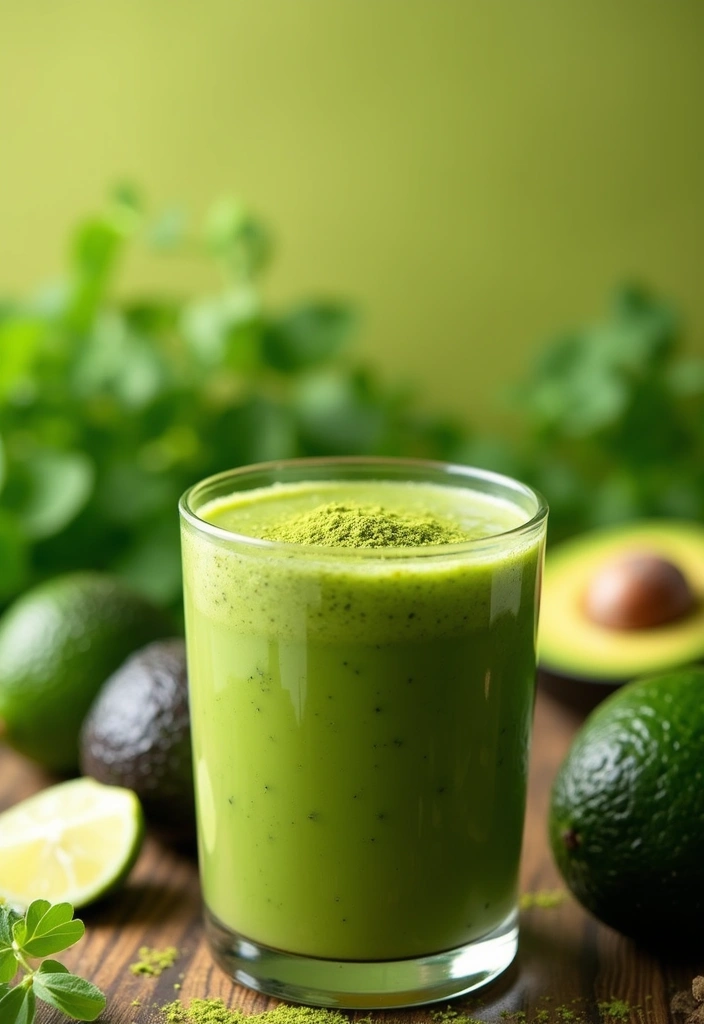 27 Gluten-Free Superfood Smoothie Recipes - 5. Avocado Matcha Smoothie