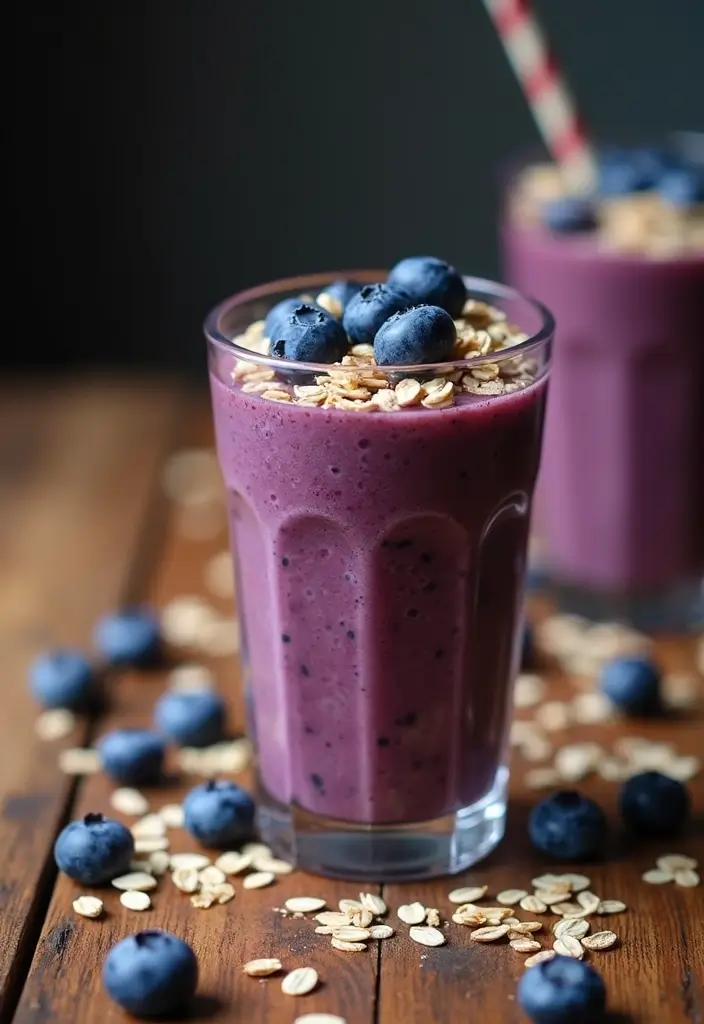 27 Gluten-Free Superfood Smoothie Recipes - 9. Blueberry Oat Smoothie