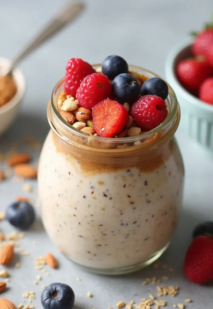 27 Gluten-Free Vegan Meals Packed with Protein - 12. Almond Butter Overnight Oats