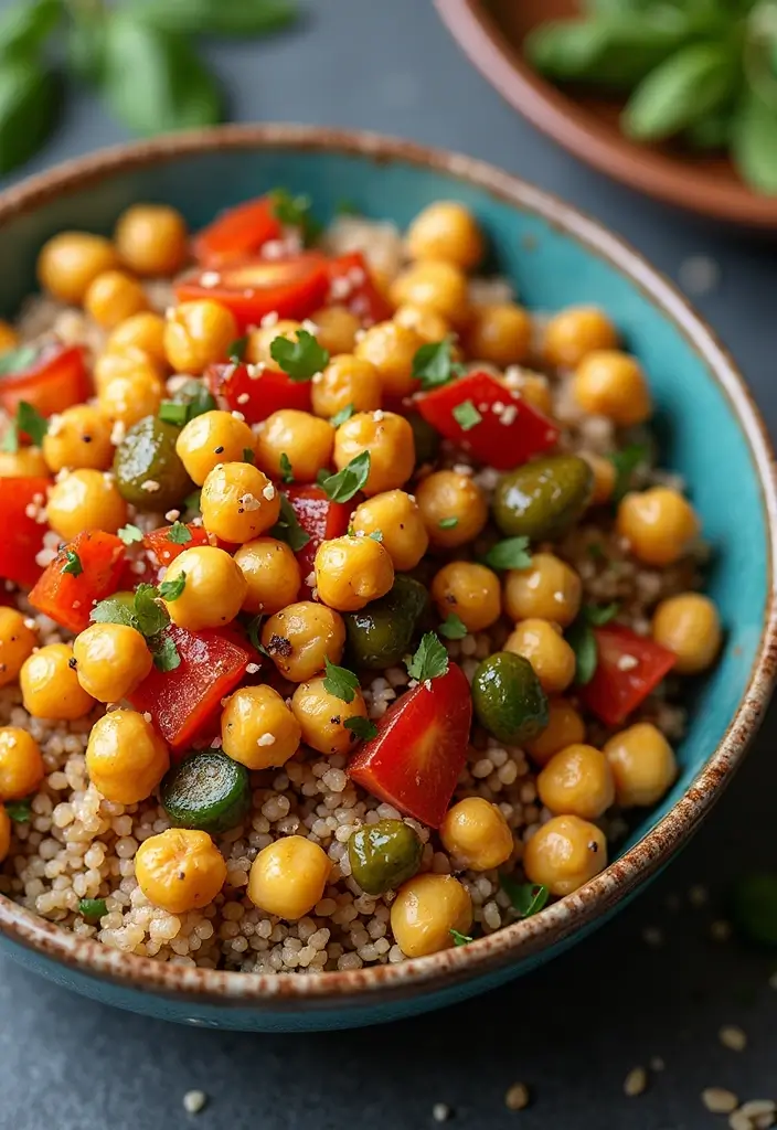 27 Gluten-Free Vegan Meals Packed with Protein - 14. Roasted Chickpeas and Veggie Bowl