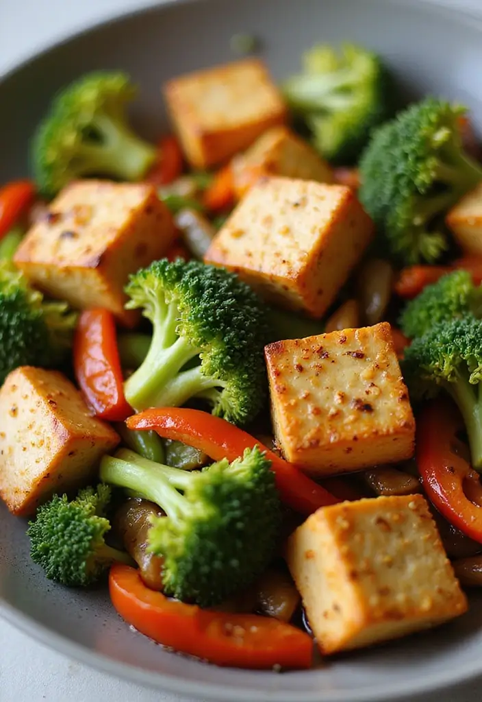 27 Gluten-Free Vegan Meals Packed with Protein - 4. Tofu Stir-Fry with Broccoli and Bell Peppers