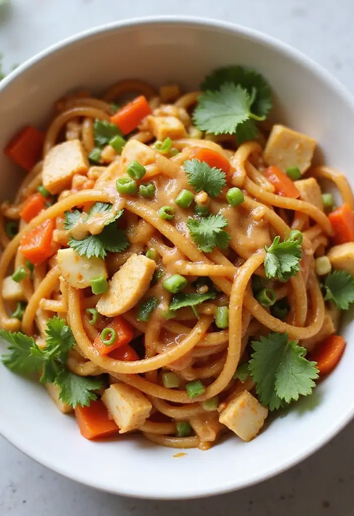 27 Gluten-Free Vegan Meals Packed with Protein - 5. Spicy Peanut Noodle Bowl