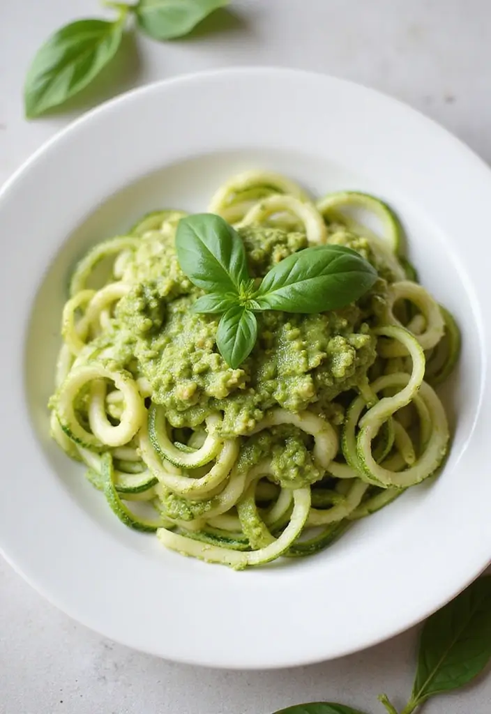 27 Gluten-Free Vegan Meals Packed with Protein - 6. Zucchini Noodles with Avocado Pesto